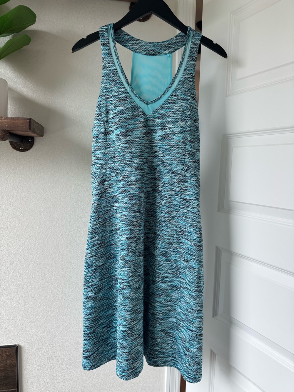 MPG racerback Aqua Patterned bra-free Dress